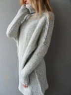 Rosalie – Casual Women's Long-Sleeve Tunic Sweater with a High Collar