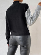 Aurelia – Women's Sweater with an Asymmetric Knit and Mock Neck