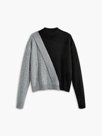 Aurelia – Women's Sweater with an Asymmetric Knit and Mock Neck