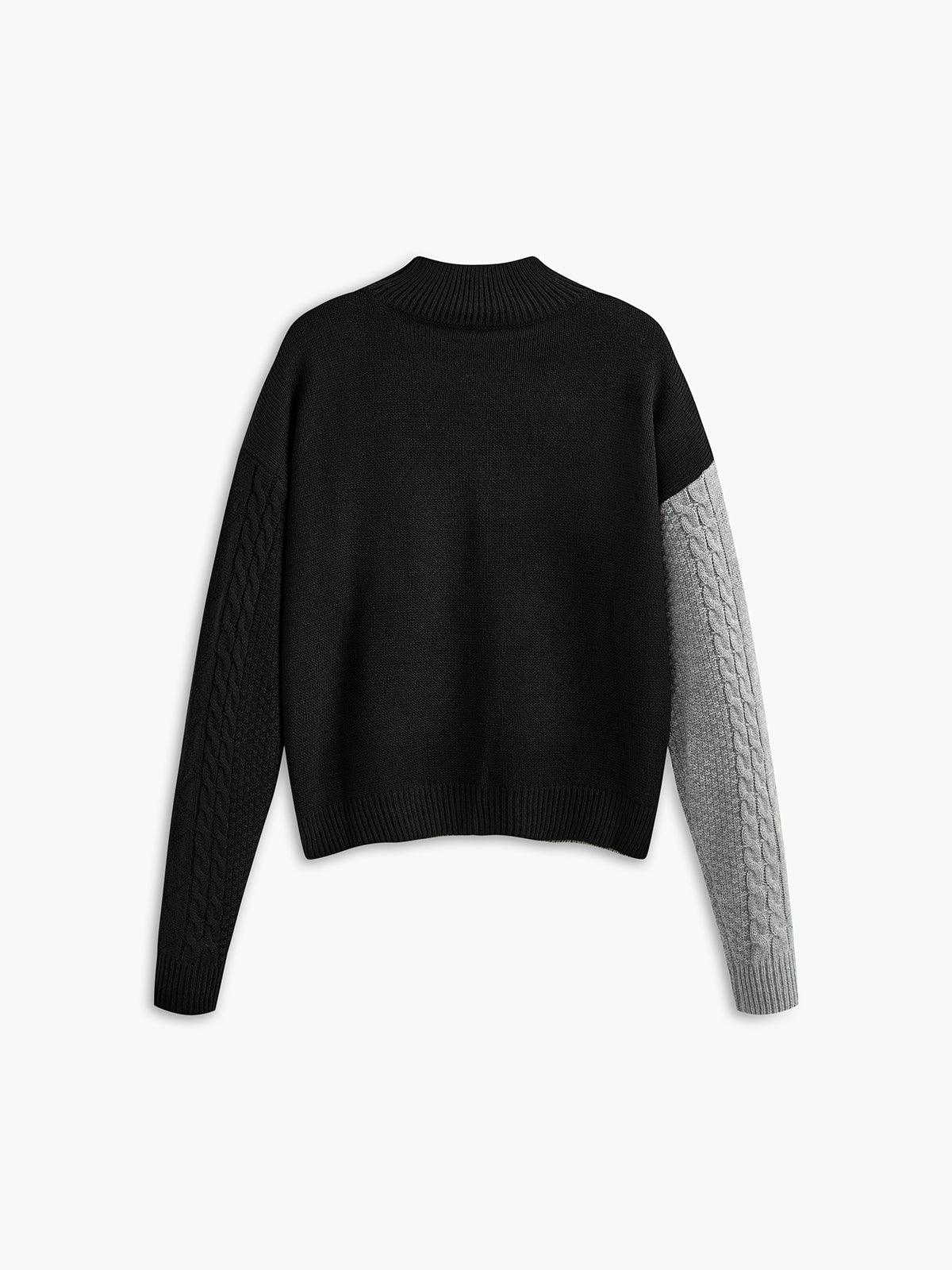 Aurelia – Women's Sweater with an Asymmetric Knit and Mock Neck