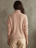 Anastasia – Damski Casualowy Sweter ze Stójką i Półsuwnym Zamkiem