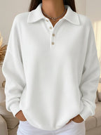 Chiara – Women's Textured Sweater with Polo Collar and Buttons