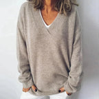 Estelle – Women's Long-Sleeve Knit Sweater with a V-Neck